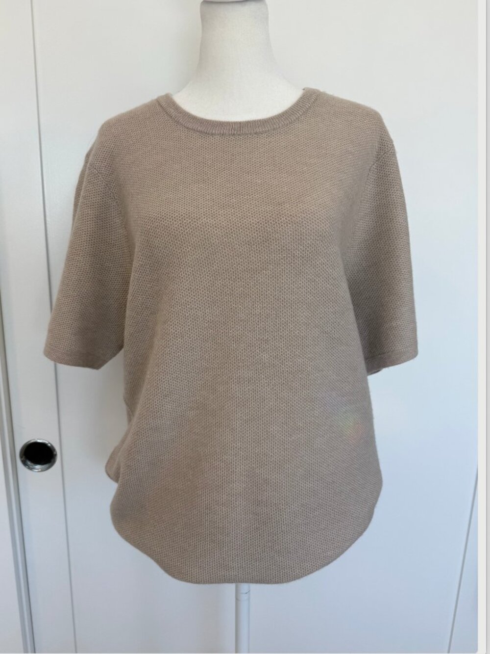 Marine Layer Oatmeal Merino Wool Blend Textured Knit Sweater Top - Medium